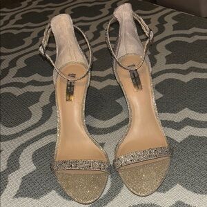 INC International Concepts Silver Rhinestone Heels